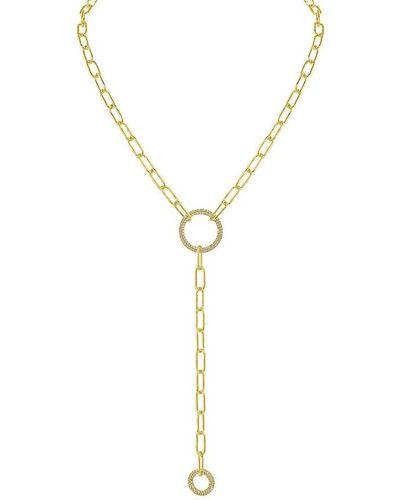 CZ by Kenneth Jay Lane Look Of Real 14k Goldplated & Cubic Zirconia Lariat Necklace - White