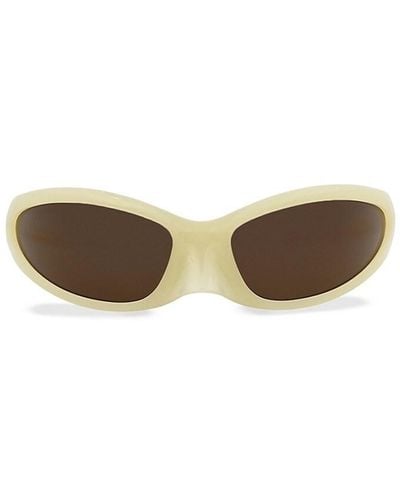 Balenciaga 80mm Shield Sunglasses - Natural