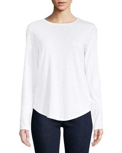 Vince Long-sleeve Crewneck Top - White