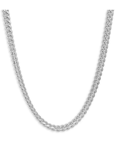 Anthony Jacobs Sterling Silver Cuban Link Chain Necklace - Metallic