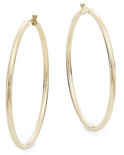Saks Fifth Avenue 14K Hoop Earrings/2" - White