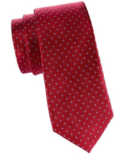Saks Fifth Avenue Pattern Silk Tie - Red