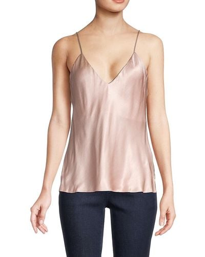 Socialite Solid Satin Camisole Top - Pink