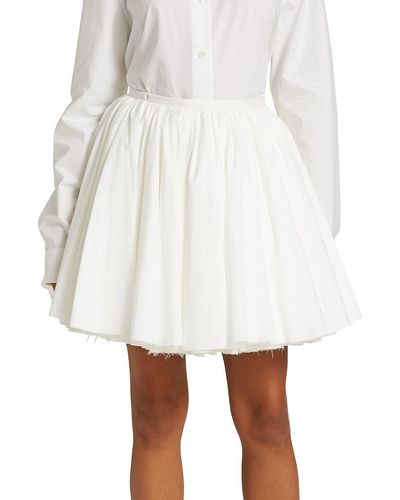 Khaite Jorja Layered Full Mini Skirt - White