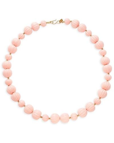 Kenneth Jay Lane Angelskin 22K Electroplated Beaded Necklace - Pink