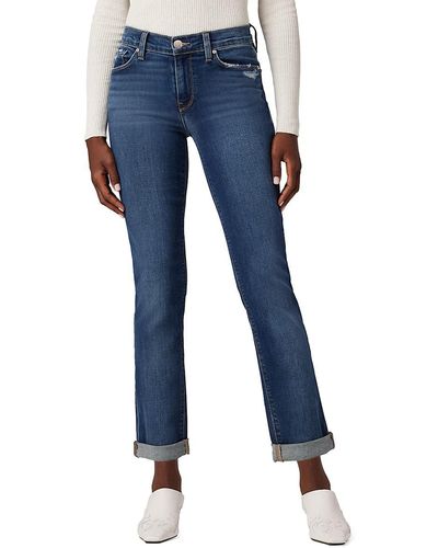 Hudson Jeans Nico Mid Rise Straight Ankle Jeans - Blue