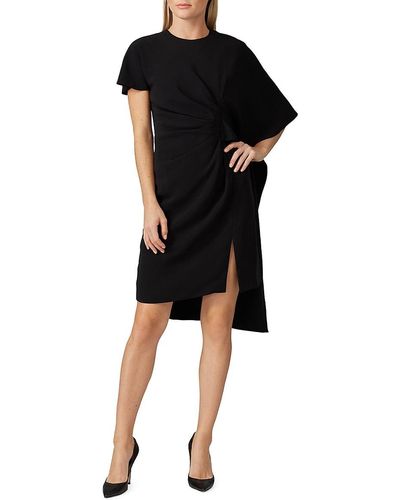 Prabal Gurung Asymmetric Cape Sleeve Dress - Black