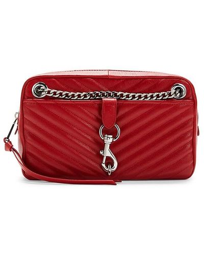 Rebecca Minkoff Edie Quilted Leather Shoulder Bag - Red