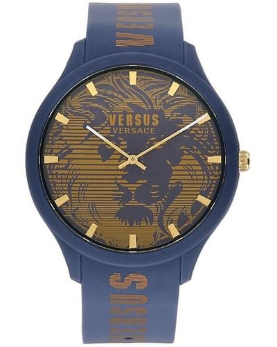 Versus Domus 44mm Stainless Steel & Silicone Strap Watch - Blue