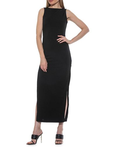 Alexia Admor Violet Side Slit Maxi Dress - Black