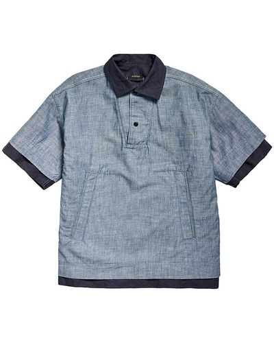 G-Star RAW Reversible Chambray Oversized Polo - Blue