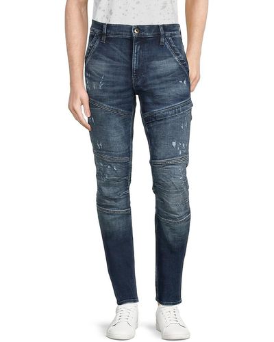 G-Star RAW Rackam High Rise Skinny Distressed Jeans - Blue