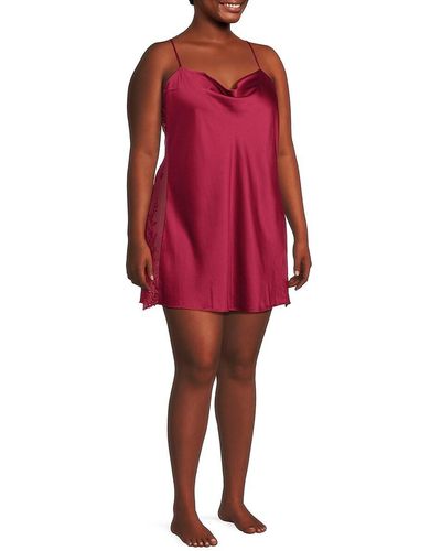 Rya Collection Plus Satin Chemise - Red
