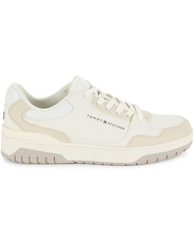 Tommy Hilfiger Faux Leather Low Top Sneakers - White