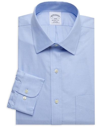 Brooks Brothers Regent Fit Solid Dress Shirt - Blue