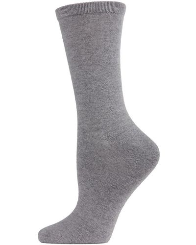 Natori Cashmere Blend Crew Socks - Gray