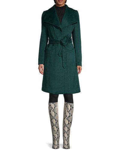 Karl Lagerfeld Wide Collar Wool Coat - Green