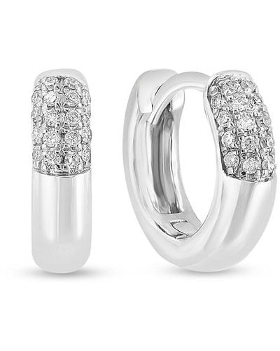 Effy 14k White Gold & 0.14 Tcw Diamond Huggie Earrings
