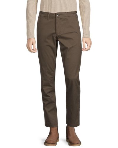Ben Sherman Slim Fit Solid Flat Front Trousers - Grey