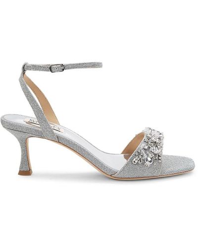 Badgley Mischka Timber Glitter & Embellished Stiletto Sandals - Metallic