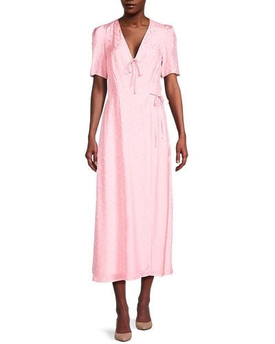 Sleeper Floral Midi Wrap Dress - Pink