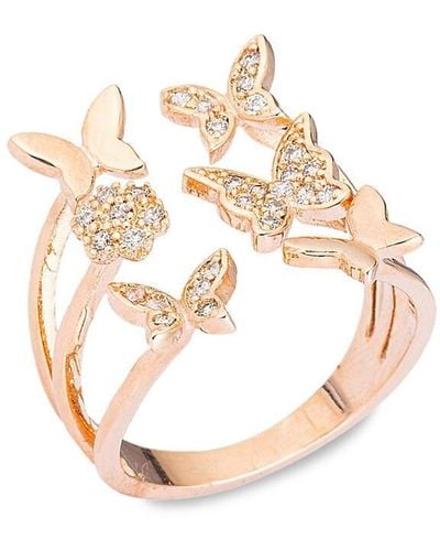 Eye Candy LA Luxe Butterfly & Crystal Ring - White
