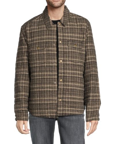 Billy Reid Theo Plaid Shacket - Brown