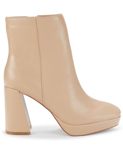 Charles David Narah Flare Heel Ankle Boots - Natural