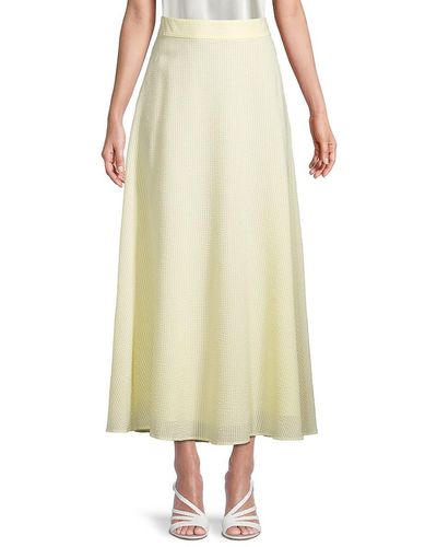 Akris Seersucker Wool-blend Skirt - Yellow