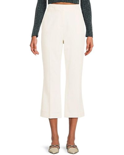 Tommy Hilfiger Flat Front Flared Cropped Pants - White