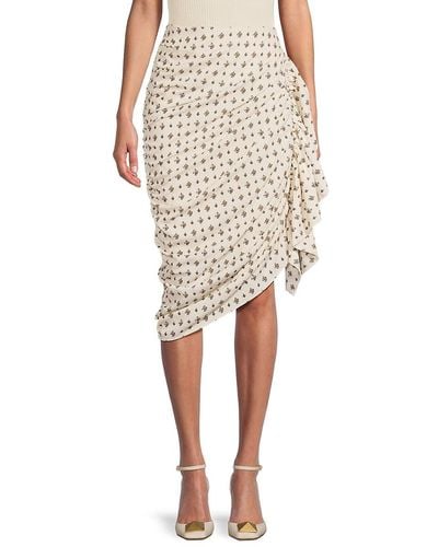 RHODE 'Felicity Floral Asymmetric Skirt - Natural
