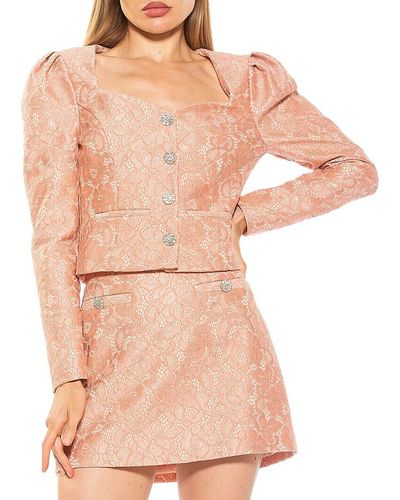 Alexia Admor Rowan Lace Cropped Jacket - Pink
