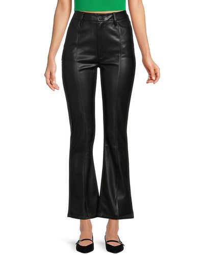 Hudson Jeans Blair Faux Leather Bootcut Pants - Black