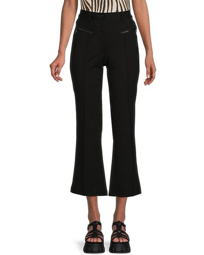 Karl Lagerfeld Kick Flare Piped Ponte Pants - Black