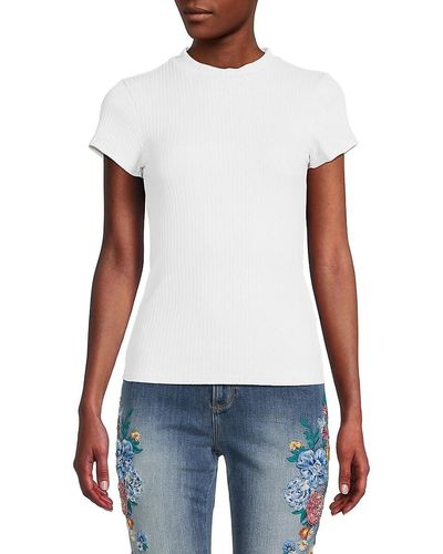 NSF Dakota Ribbed Crewneck T Shirt - White