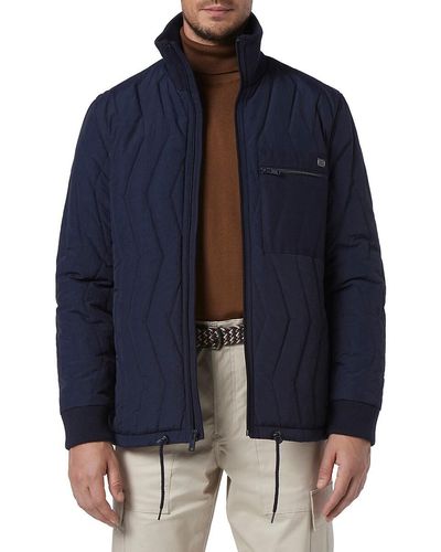 Andrew Marc Floyd Zigzag Quilted Jacket - Blue