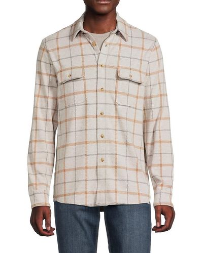 Faherty Checked Button Down Shirt - Natural