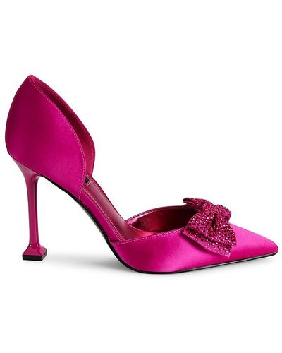 Nine West Fannie Rhinestone Bow Court Shoes - Pink