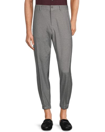 Perry Ellis Heathered Pant-style Slim Fit Sweatpants - Grey