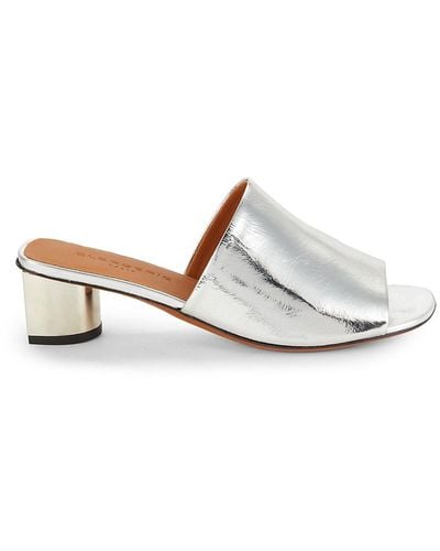 Robert Clergerie Leo Metallic Patent Leather Sandals - White