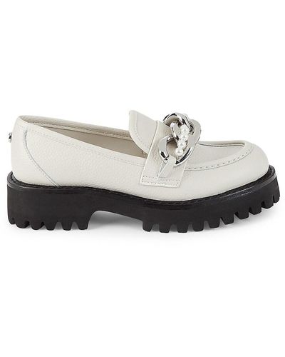 Karl Lagerfeld Gemsy Leather Loafers - White