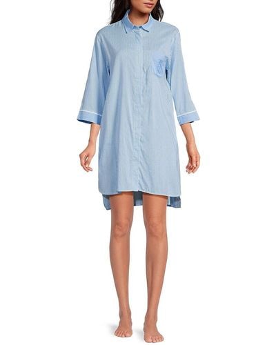 DKNY 'Striped Sleep Shirt Dress - Blue