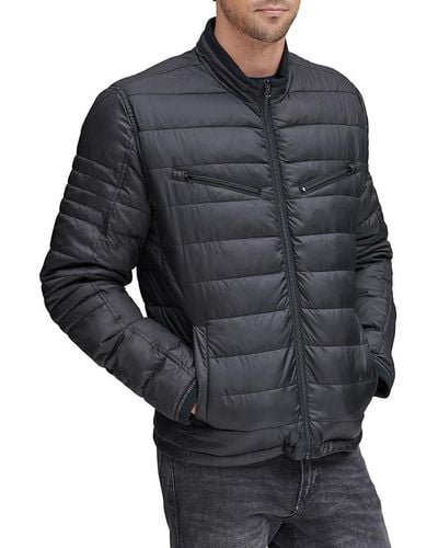 Andrew Marc Grymes Channel Quilted Puffer Jacket - Gray