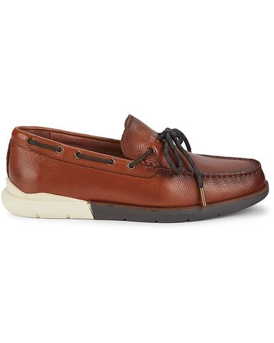Vince Camuto Leather Boat Shoes - Brown