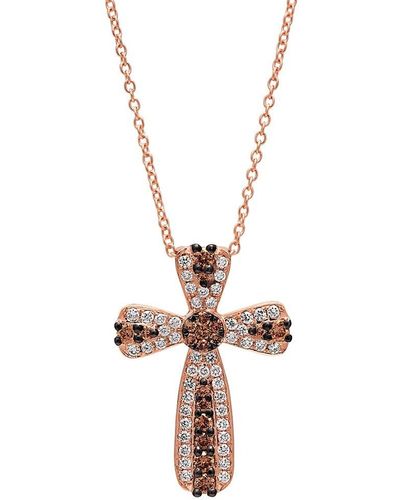 Le Vian 14k Honey Goldtm, Blueberry Sapphiretm & Nude Diamondstm Cross Pendant Necklace - White