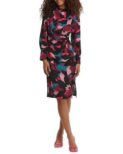 Donna morgan knot cheap front crepe midi dress