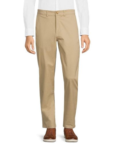Saks Fifth Avenue Flat Front Straight Trousers - Blue