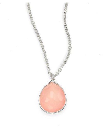 Ippolita Wonderland Blush Mother-of-pearl, Clear Quartz & Sterling Silver Mini Teadrop Doublet Pendant Necklace - White