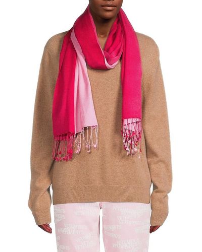 Saachi Colorblock Cashmere & Silk Scarf - Pink