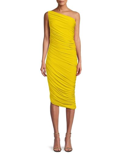 Norma Kamali Diana Ruched Midi Dress - Yellow
